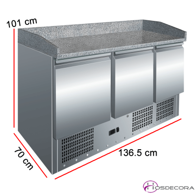 Mesa refrigerada de preparación de Pizza o Ensalada.