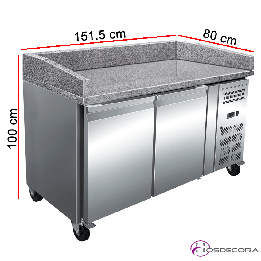 Mesa refrigerada para pizzas Euronorm encimera granito