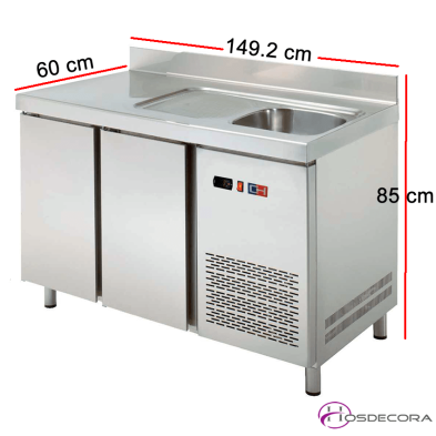 Mesa refrigerada con fregadero  47-MRCH150F