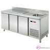 Mesa refrigerada con fregadero y escurridor de 3 puertas
