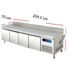 Mesa para planchas baja con frío para cocinas.