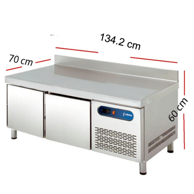 Mesa para planchas baja con frío para cocinas.