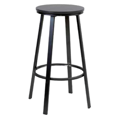 Taburete alto Eco para bar metalico con asiento pvc en colores ZAMUDIO