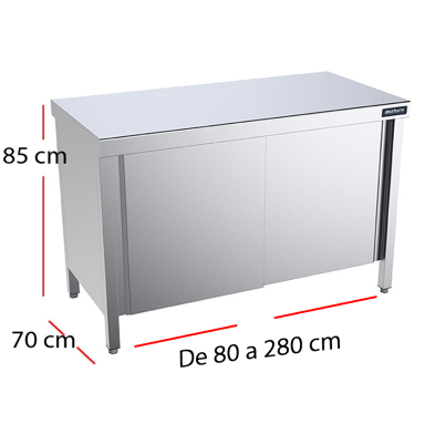 Mueble encimera central puertas f70 - Largo de 80 a 280 cm