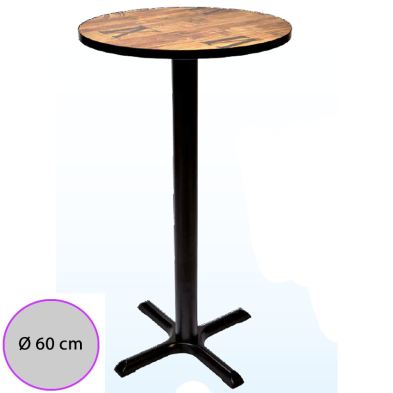 Mesa Alta de bar Tablero Melamina redondo 60 cm BENAMO