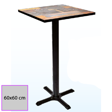 Mesa Alta cuadrada para taburetes de bar. POTES