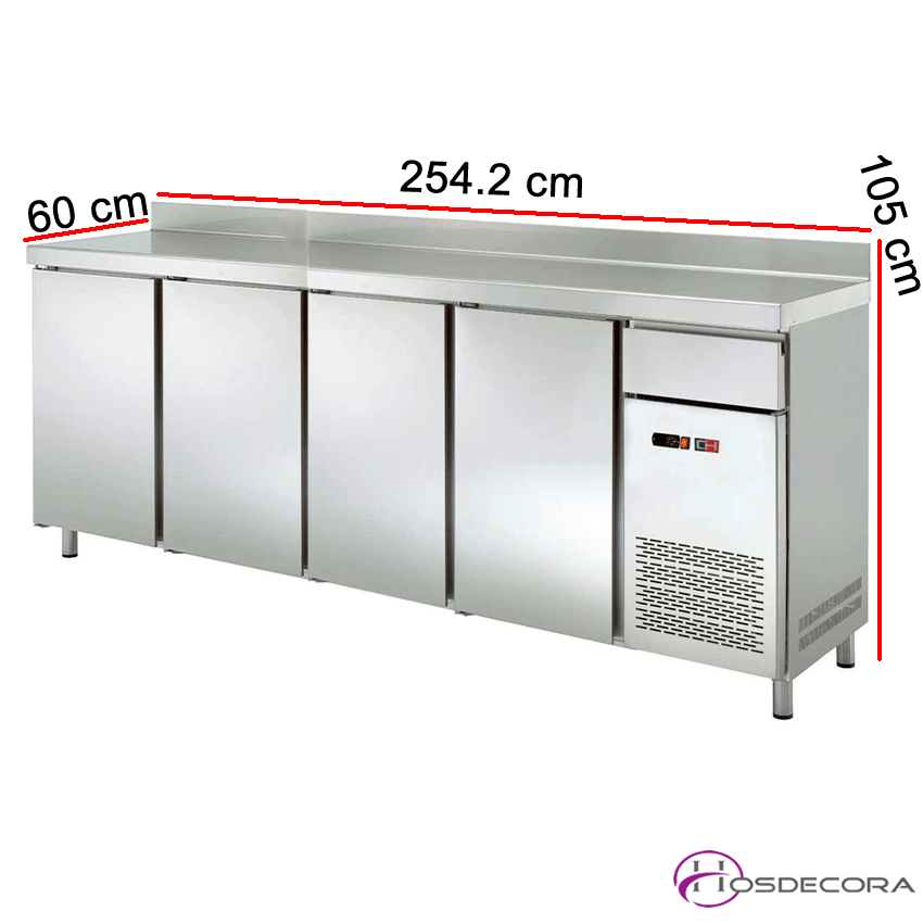 Frente mostrador refrigerado 4 Puertas en acero 47-FMCH250