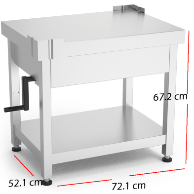 Mesa para cortadoras de fiambres con sistema de elevación