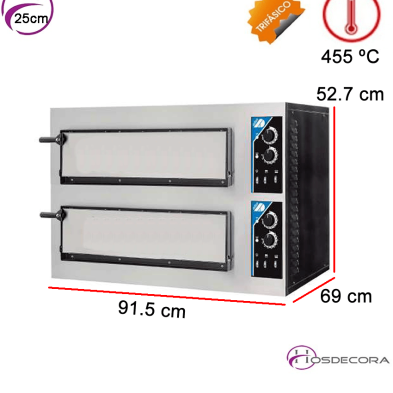 Horno eléctrico de pizza doble 25-NEVO2/504D25