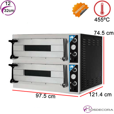 Horno de pizza eléctrico 25-6D32+6D32