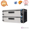 Horno doble de pizza eléctrico para 6xØ35cm 12 kW