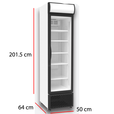 Nevera expositor de refrescos y latas para bar.