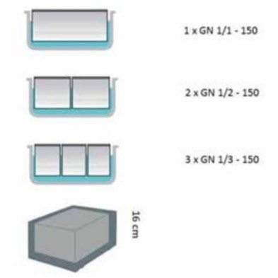 Baño María con grifo 24 L. GN 1/1 Hostelería.