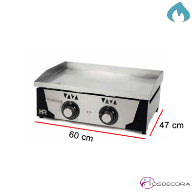 Plancha de asar a gas de Acero 8 KW - 6mm.