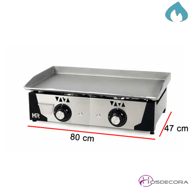 Plancha de asar a gas de Acero 9.6 KW - 6mm