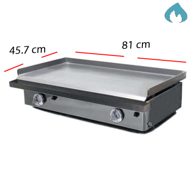 Plancha gas para cocer en acero laminado.