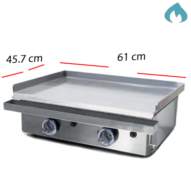 Plancha de gas para hostelería con piezo eléctrico.