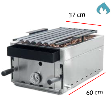 Barbacoa para restaurante profesional con carbón a gas B35