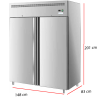 Congelador de dos puertas inox refrigerado GN 2/1 Ventilado