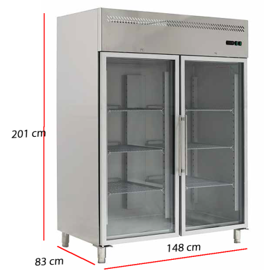 Armario con puertas cristal refrigerado