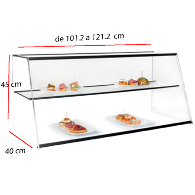 Vitrina de tapas neutra doble piso