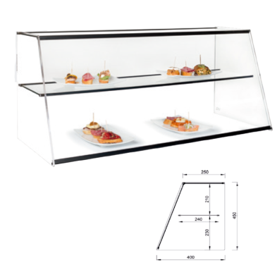 Vitrina de tapas neutra doble piso
