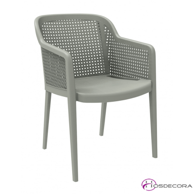 Sillón de terraza Palmera de resina color cemento