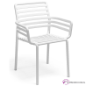 Silla con brazos de bar en polipropileno -OLMOS blanca