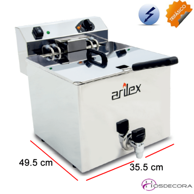 Freidora eléctrica 7.5 KW con grifo 12L - EVO12GTR