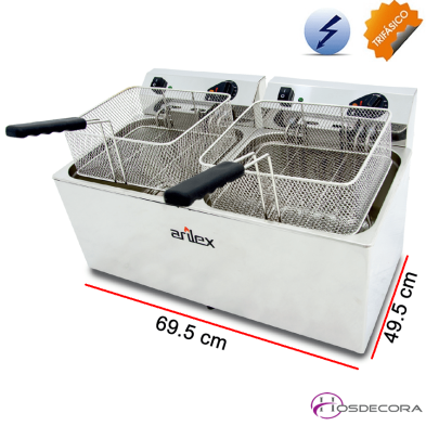 Freidora doble eléctrica 15 KW Trifasica 24L - EVO1212TR
