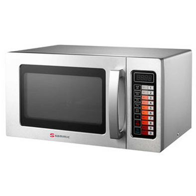 Microondas prosesional con base de cerámica fija.