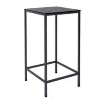 Mesa de terraza alta cudrada con tablero compacto.