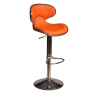 Taburete naranja tapizado regulable MIRANDA