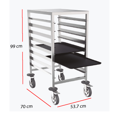 Carro Pastelero Bajo 8 niveles
