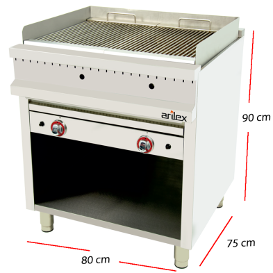 Barbacoa a Gas con mueble de Piedra Volcánica.