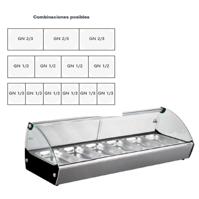 Vitrina caliente para barras de bar