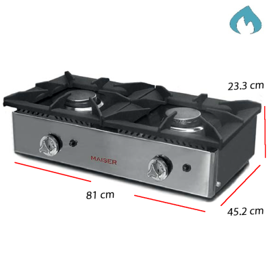 Cocina de encimera 2 Fuegos a Gas