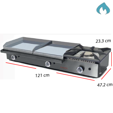 Plancha de cromo duro de 100 espesor con fogón potente