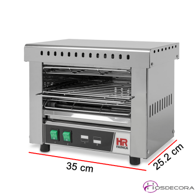 Tostador de pan pequeño Resistencia Cuarzo- 35x25.2x27.3cm- 2 KW.