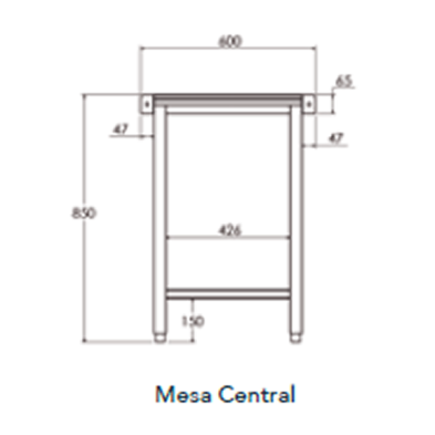 Mesa para lavavajillas central 60 x 60 cm FESCE066