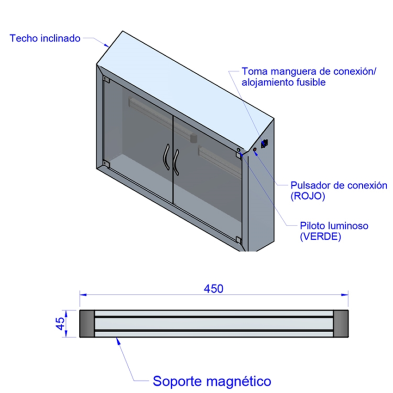 Armario esterilizador de cuchillos doble