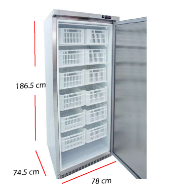 Congelador con cestas de acero inox.