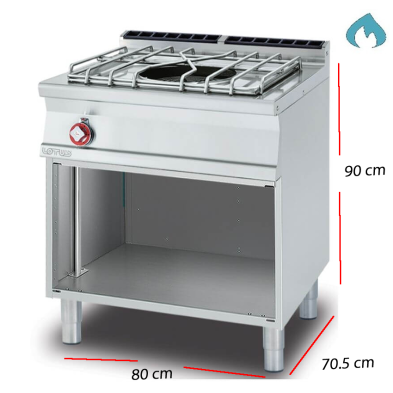 Paellero quemador a gas industrial con mueble