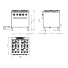 Cocina de Gas 4 Fuegos 8,5 y 6.8 Horno 7 Kw