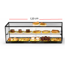 Vitrinas Doble piso con cristal recto y puertas.