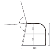 Vitrina sobre mostrador neutra.