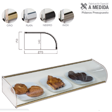 Vitrina Neutra Cristal Curvo 120 x 27 x 15 cm