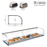 Vitrina neutra de cristal curvo con puertas correderas