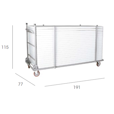 Carro C3 para transporte de mesas para eventos.