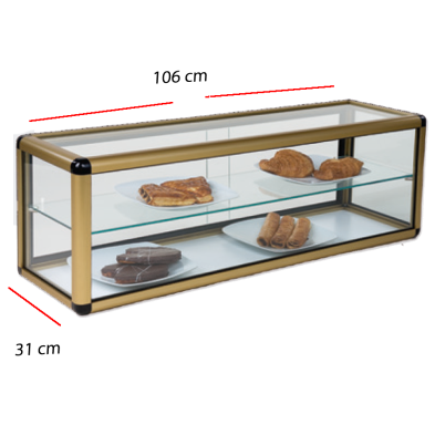 Expositor Neutro DOBLE con Puertas correderas.